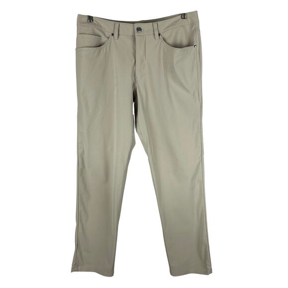 Lululemon ABC Pant Classic Warpstreme Khaki Beige Men's Size 32 x 29 EUC - Picture 1 of 7